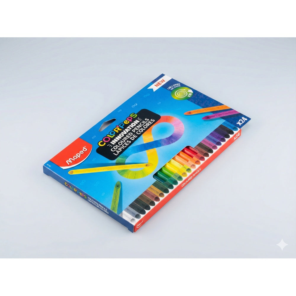 Crayons - MAPED - Colorpeps Infinity - 24 pièces - Ultra-résistante - Aquarellables